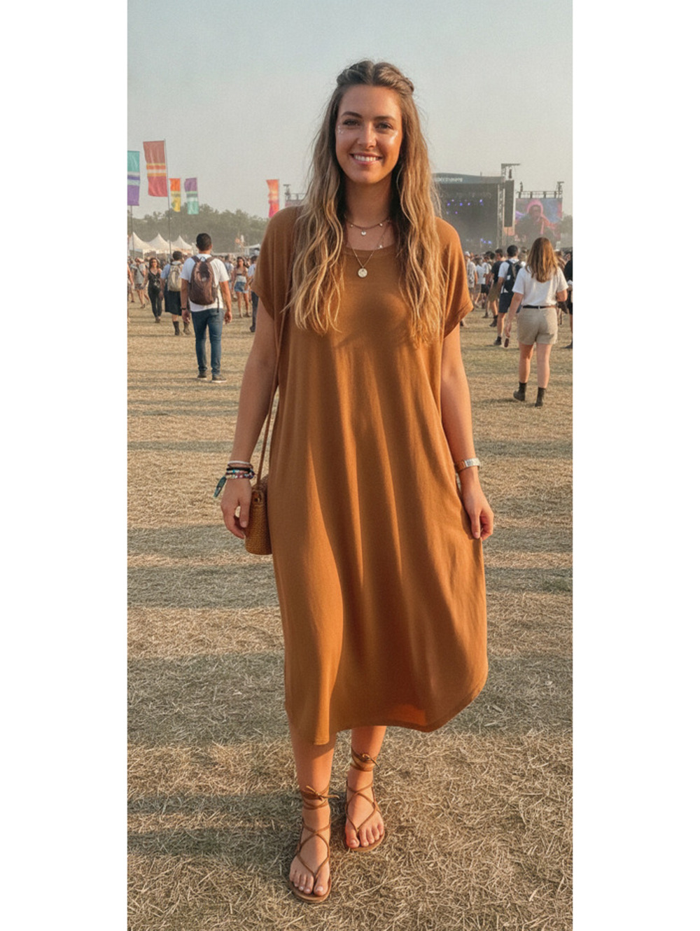 Double Zero Mustard Midi Dress Size Medium